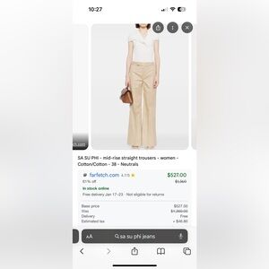 New with tags Beige Wide-Leg Women's Pants